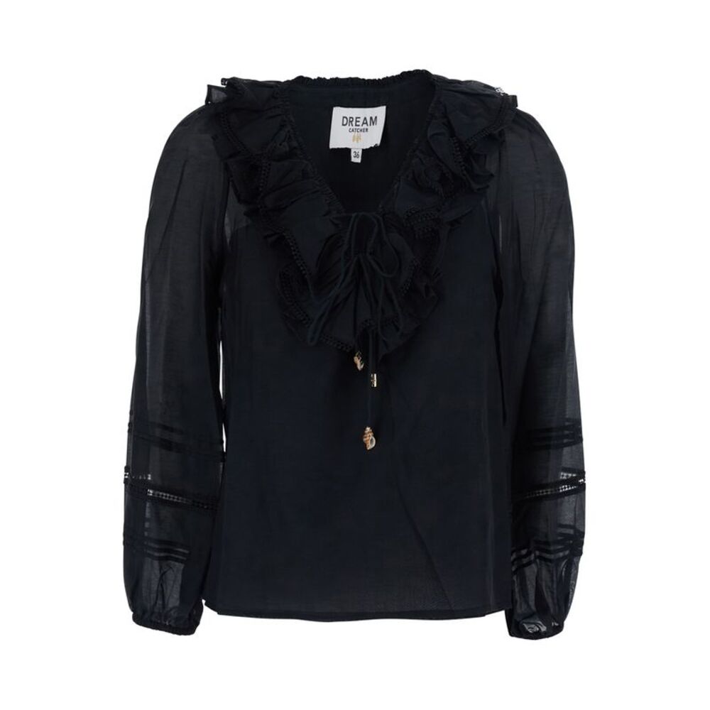 Dream Catcher Women Black T-Shirt With Round Neck